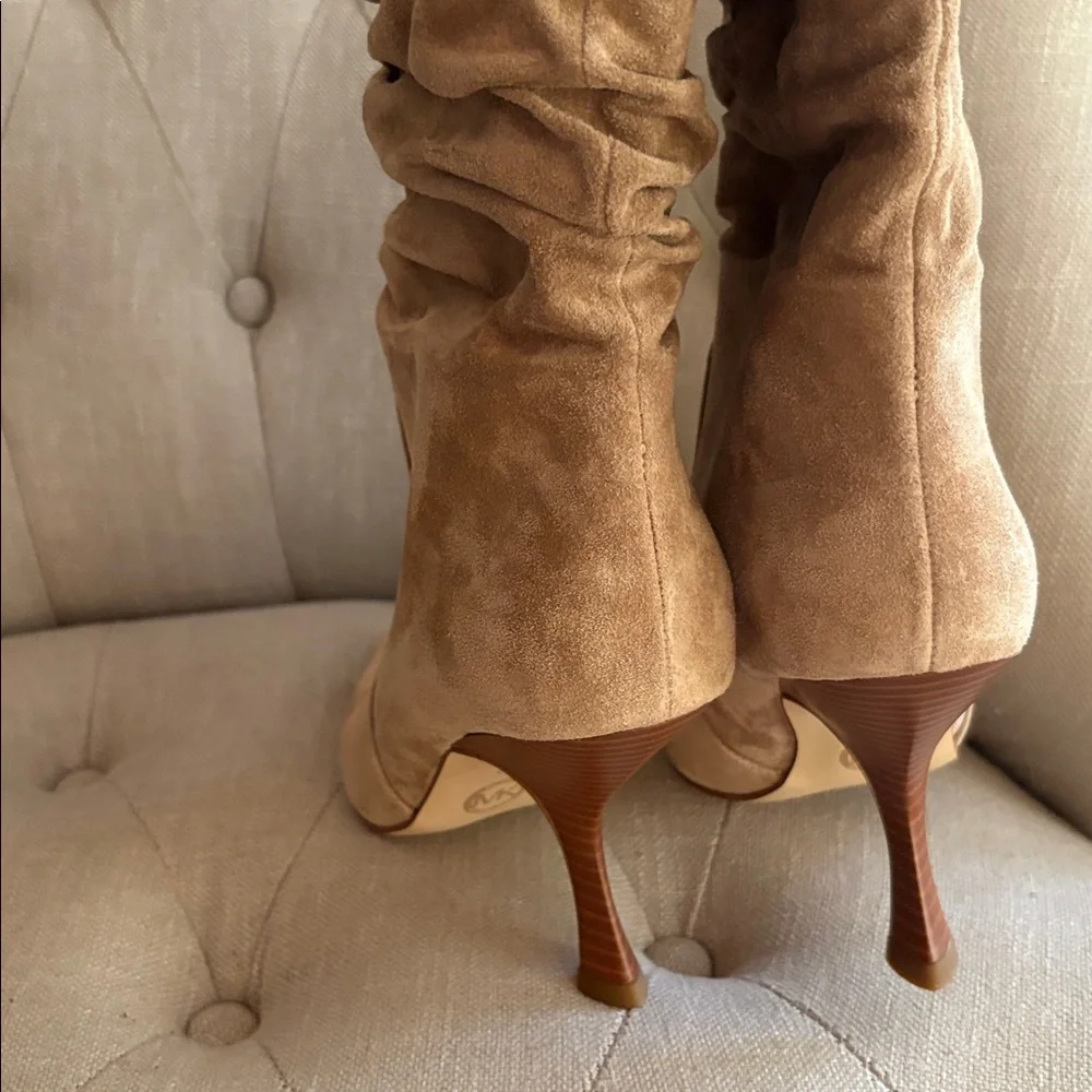 Michael Kors Camel Suede Pointed Toe Boots - Picture 8 of 10